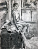 Tonal Composition with Figure, charcoal on paper, 24