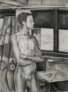 Junior Level Large Drawing, charcoal on paper, 5'x4'