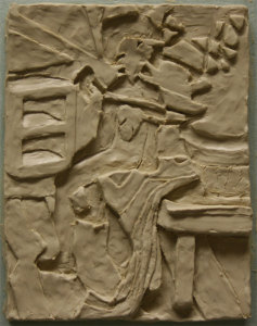 Figure/Ground Reversal, clay relief, 12